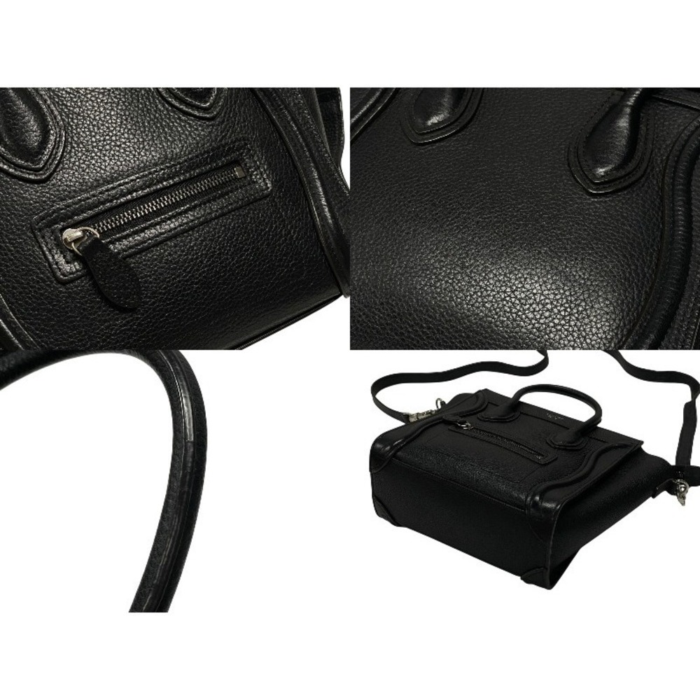 Celine Luggage Shopper handbag shoulder bag black leather - Picture 6 of 9